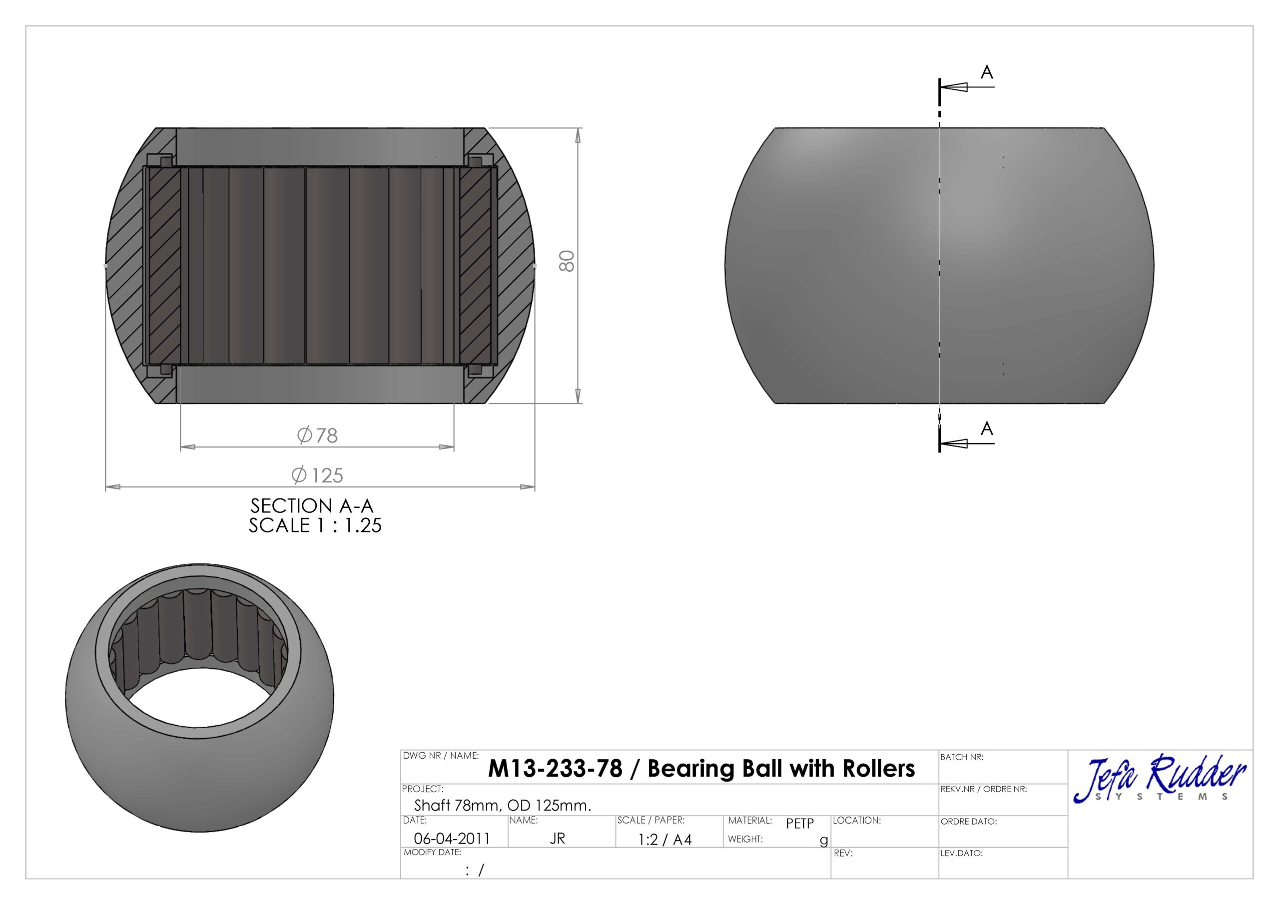 M13-234-78 Jefa Bearing Ball with Rollers / M13-234-78 - Image 1