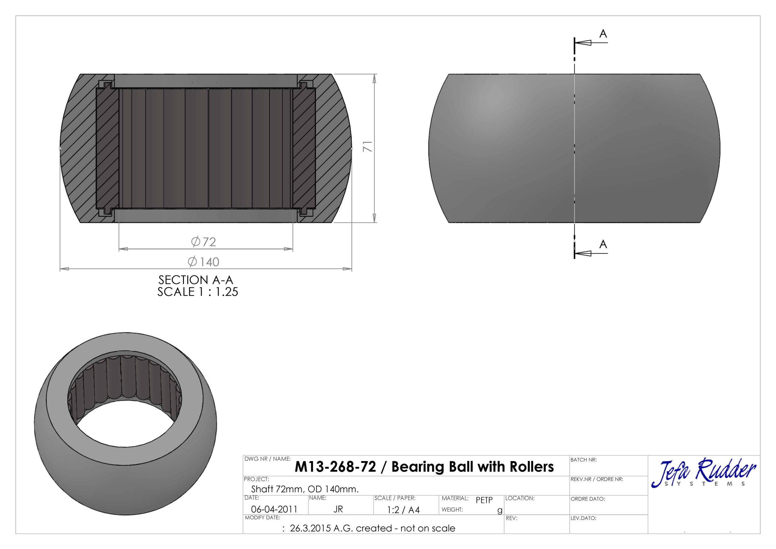 M13-268-72 Jefa Bearing Ball with Rollers / M13-268-72 - Image 1